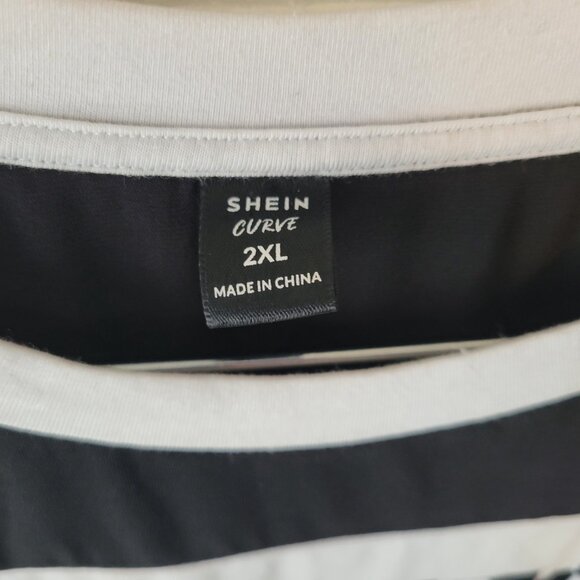 Shein Curve Womens Dress 2XL Plus Mini Short Sleeve Poly Blend Black PLA22XE - Picture 10 of 11
